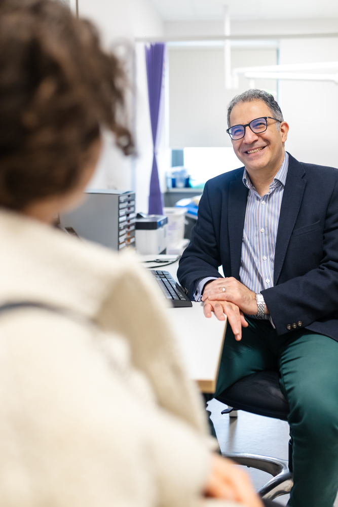 GP Mo Rashidy in a consultation with a patient