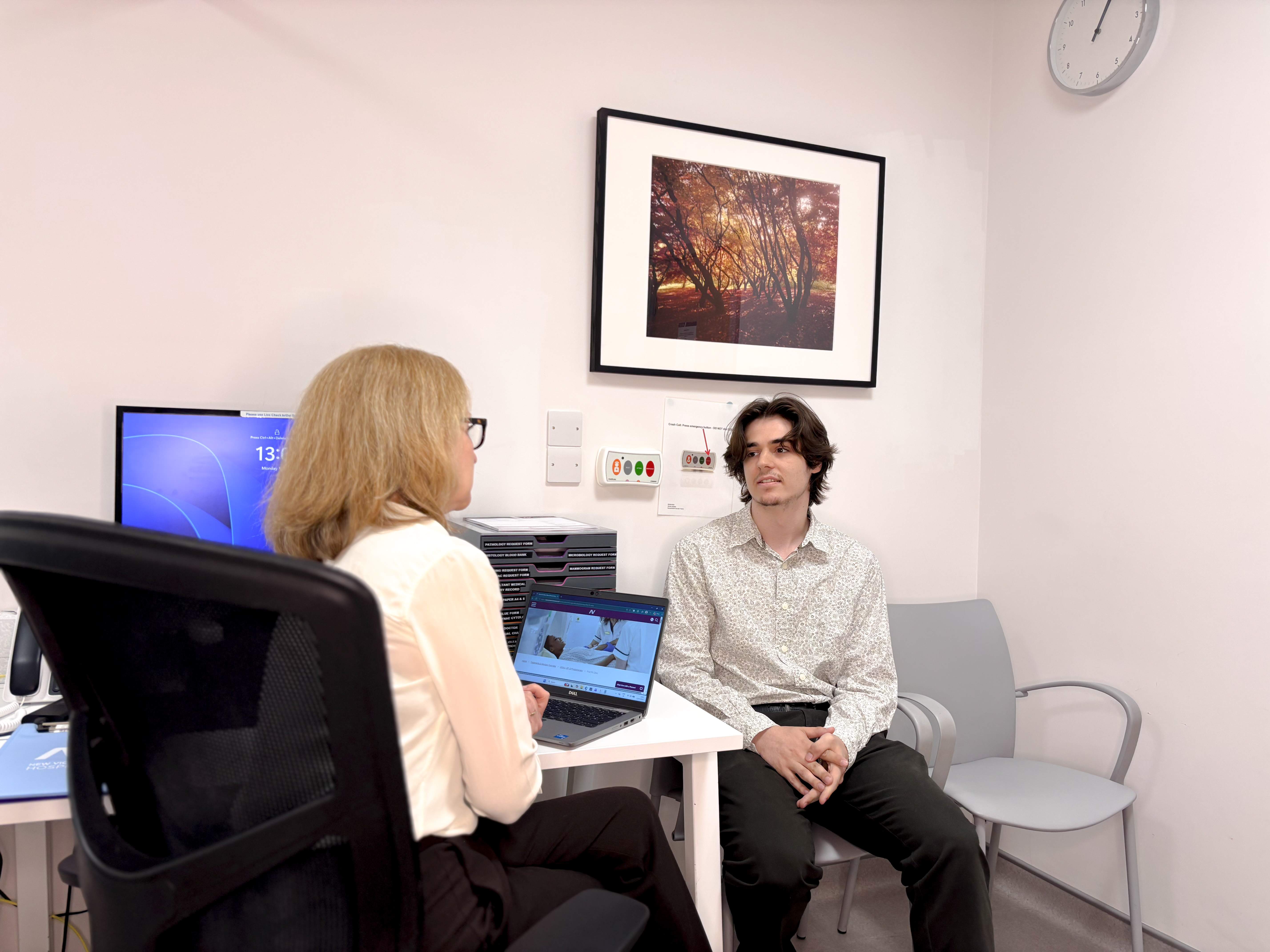 man visiting a clinic